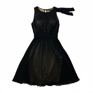 Rinascimento Italian Black Backless Plisse Dress